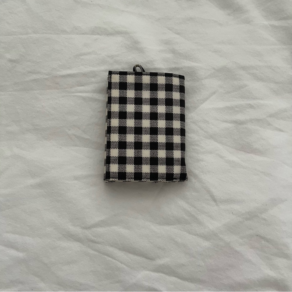 Baggu Black & White Gingham Snap Wallet